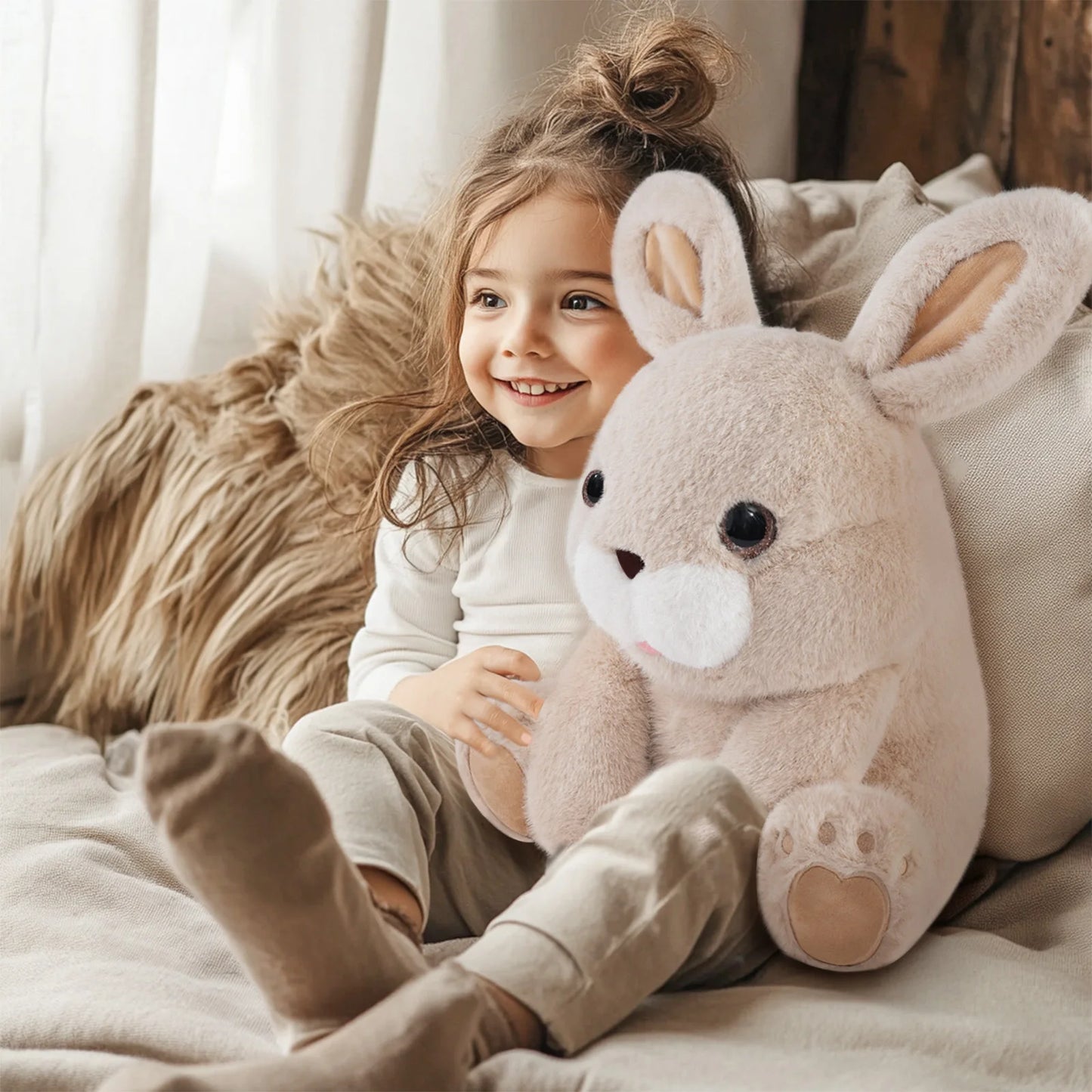 Niuniu Daddy 35cm 3.5lb Weighted Bunny Stuffed animals, Anxiety Relief Sensory Plush for Kids/Adults, Birthday/Christmas Gifts