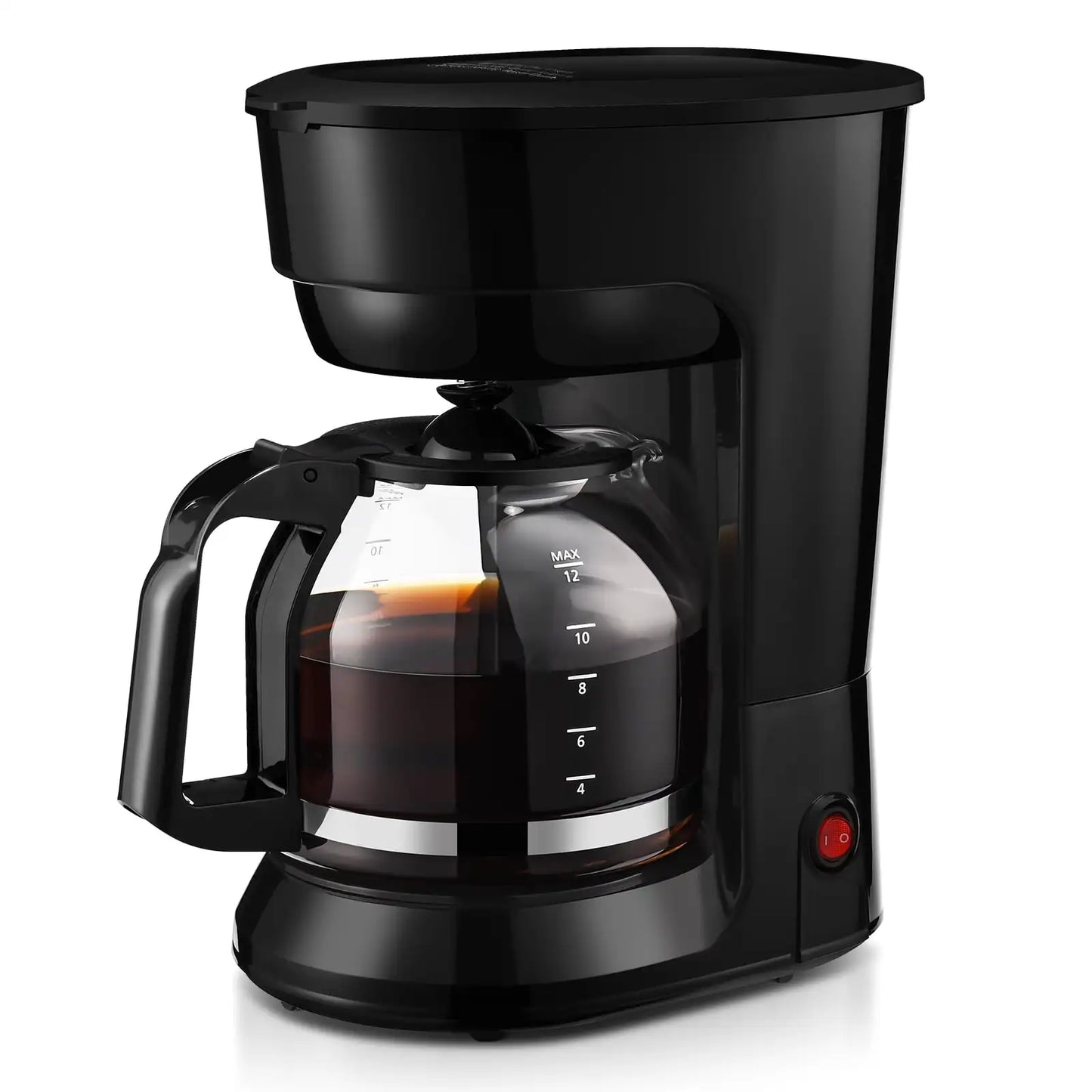 Enjoy a smooth, rich, satisfying cup of coffee with the Black 12-Cup Drip Coffee Maker with Removable Filter Basket