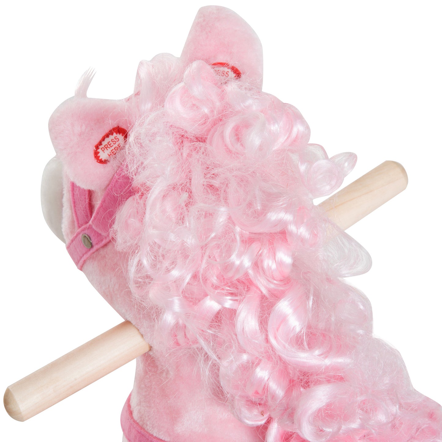 Plush Rocking Horse, Realistic Sounds, Swinging Tail, Pink, Ideal Birth Gift, Joyful Engaging, For 3 Years